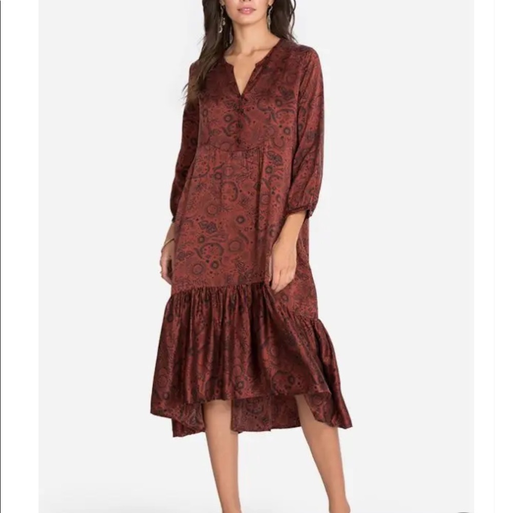 ♥️ Johnny Was boho silk astrological print dress